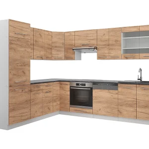 Hoekkeuken eik goud/wit 287x60x81.6 fame-line Hoekkeuken eik goud/wit 287x60x81.6 fame-line