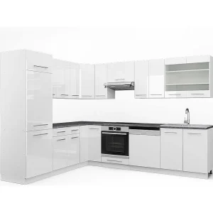 Hoekkeuken wit hoogglans/wit 287x60x81.6 fame-line Hoekkeuken wit hoogglans/wit 287x60x81.6 fame-line