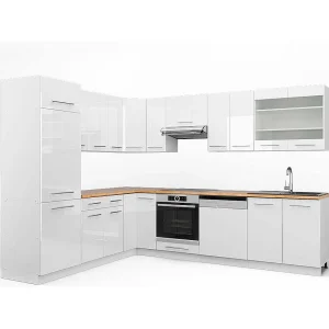 Hoekkeuken wit hoogglans/wit 287x60x81.6 fame-line Hoekkeuken wit hoogglans/wit 287x60x81.6 fame-line