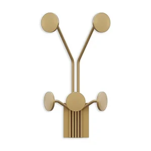 Kapstok voor aan de muur met 5 haken in goudkleurig metaal H40 cm – GIRAFFE Kapstok voor aan de muur met 5 haken in goudkleurig metaal H40 cm – GIRAFFE