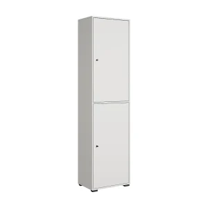 Hoge ruime schoenenkast met klepdeuren wit