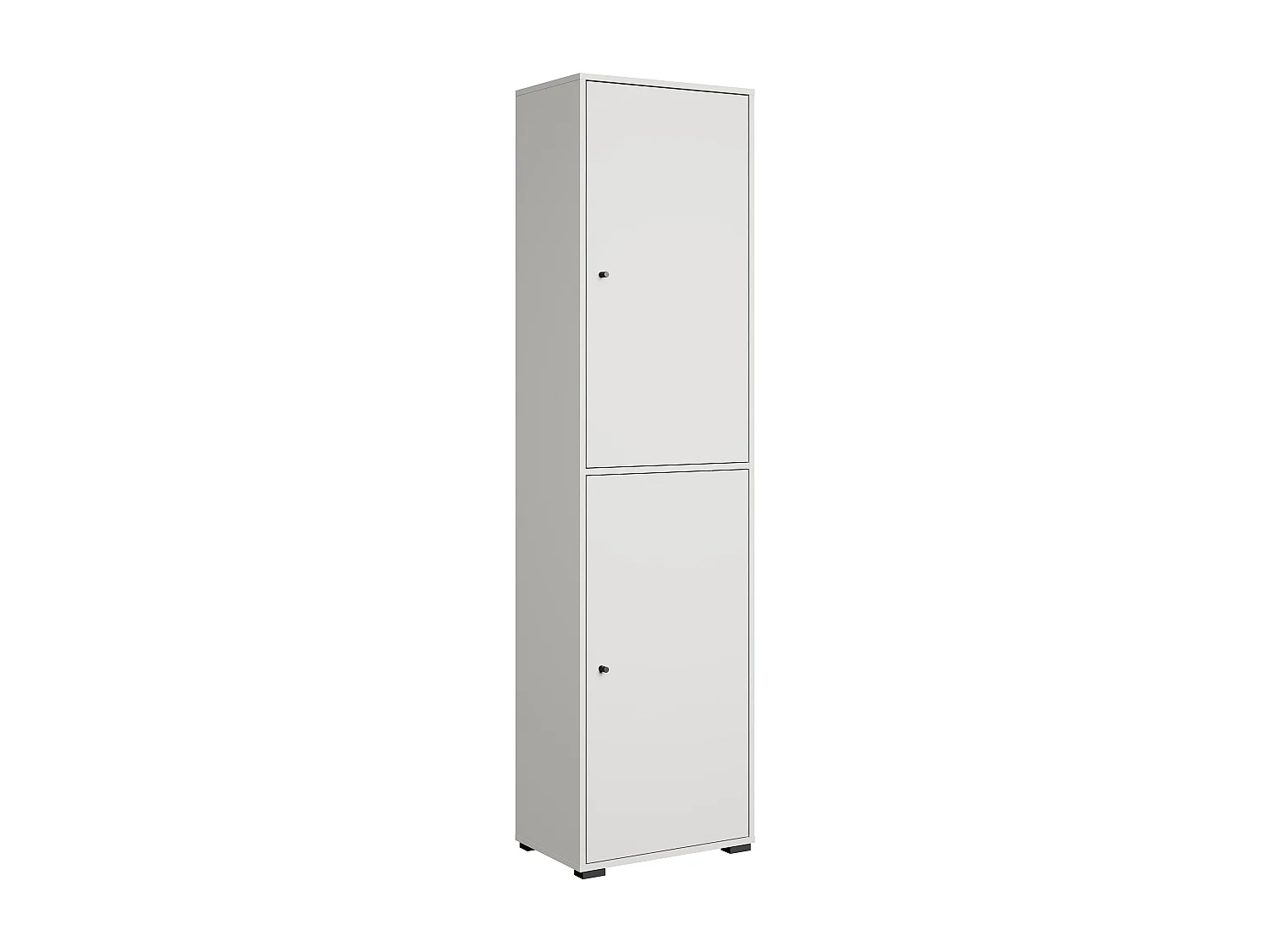 Hoge ruime schoenenkast met klepdeuren wit