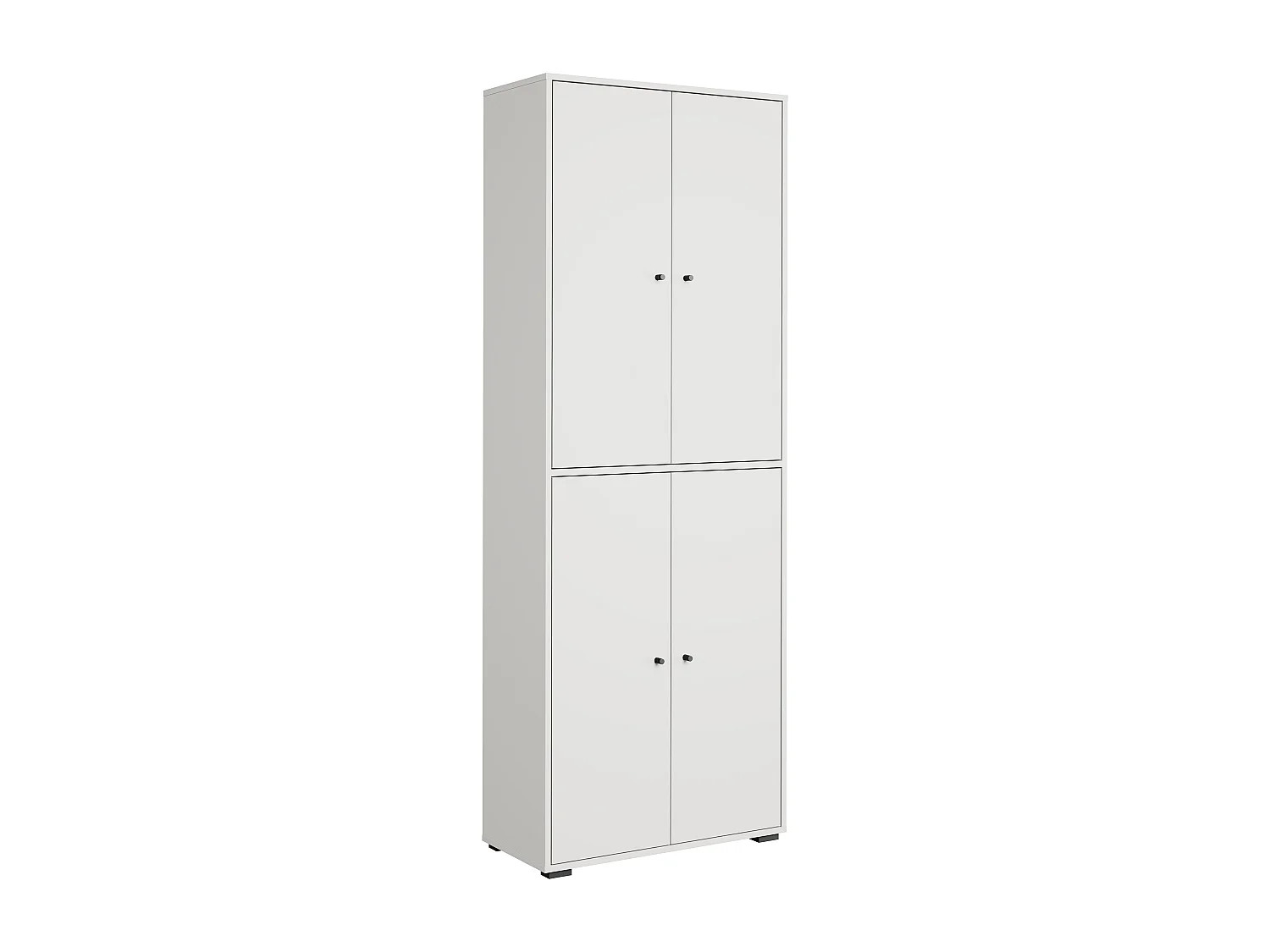 Hoge ruime schoenenkast met klepdeuren wit