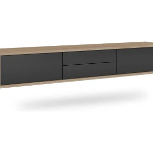 Idra Wood en Grijs 2-deurs TV-meubel met 2 laden 180 cm Idra Wood en Grijs 2-deurs TV-meubel met 2 laden 180 cm