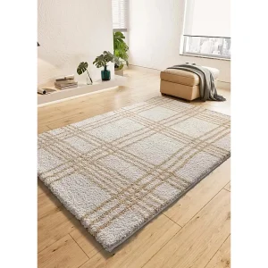 Hoogpolig tapijt – shaggy scandinavisch – beige – 80×150 cm – HELIA