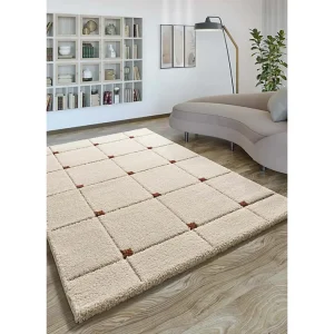 Hoogpolig tapijt – shaggy geometrisch – wit – 160×230 cm – BRENDA Hoogpolig tapijt – shaggy geometrisch – wit – 160×230 cm – BRENDA