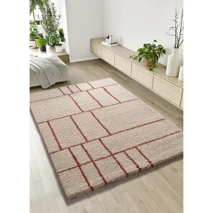 Hoogpolig tapijt – shaggy geometrisch – geel – 133×190 cm – HELIA Hoogpolig tapijt – shaggy geometrisch – geel – 133×190 cm – HELIA