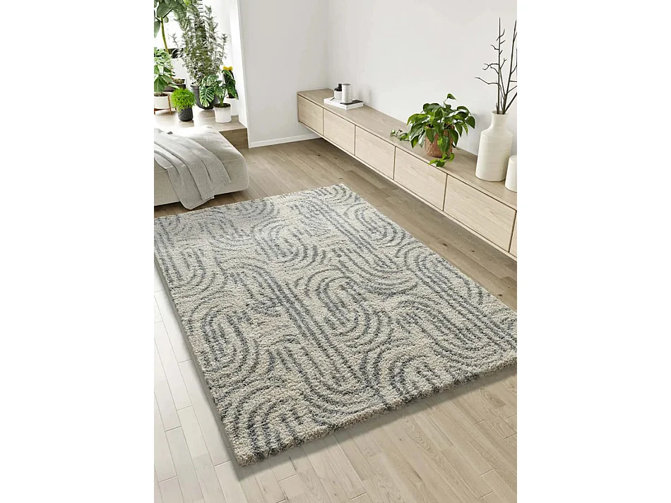 Hoogpolig tapijt - shaggy scandinavisch - zilverkleurig - 160x230 cm - HELIA