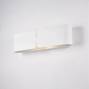 Hug Applique avec diffuseur découpé laser en fer laqué blanc 2 lumières .45 P.10 BL316-AP2-BCO