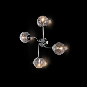 Ikarus Plafonnier en fer chromé poli 4 lumières L.63 X 59 BL213-PL4-CR