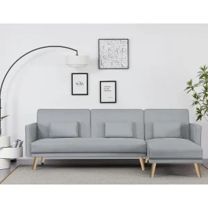 Hoekslaapbank met opbergruimte GRACE Scandinavisch Modern grijs