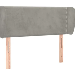 Hoofdbord met randen 83x23x78/88 cm fluweel lichtgrijs Hoofdbord met randen 83x23x78/88 cm fluweel lichtgrijs