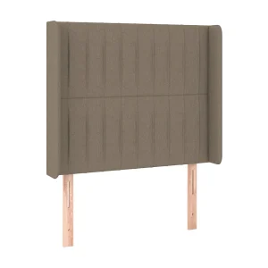 Hoofdbord met randen 83x16x118/128 cm stof taupe