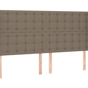 Hoofdbord met randen 203x23x118/128 cm stof taupe Hoofdbord met randen 203x23x118/128 cm stof taupe