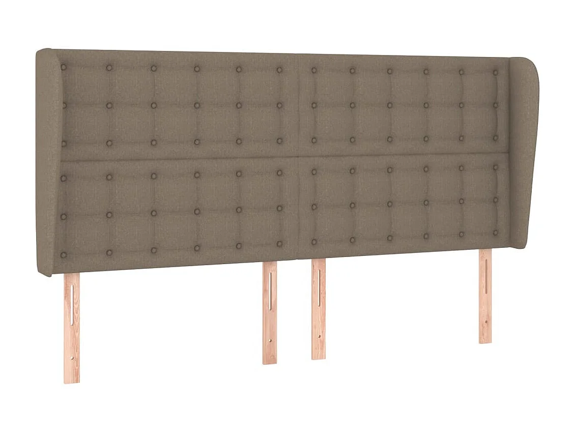 Hoofdbord met randen 203x23x118/128 cm stof taupe