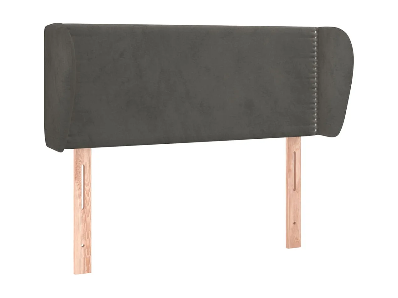 Hoofdbord met randen 93x23x78/88 cm fluweel donkergrijs