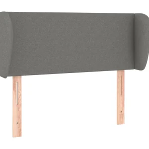 Hoofdbord met randen 93x23x78/88 cm stof donkergrijs Hoofdbord met randen 93x23x78/88 cm stof donkergrijs