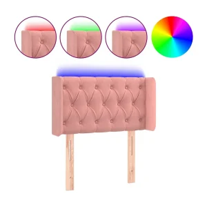 Hoofdbord LED 83x16x78/88 cm fluweel roze
