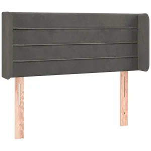 Hoofdbord met randen 103x16x78/88 cm fluweel donkergrijs