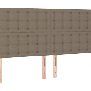 Hoofdbord taupe 160x5x118/128 cm Stof