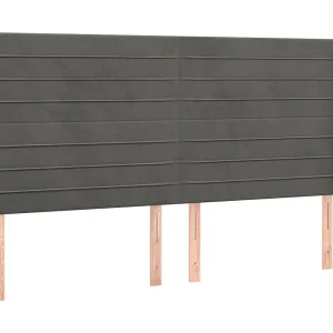 Hoofdbord met randen 163x16x118/128 cm fluweel donkergrijs Hoofdbord met randen 163x16x118/128 cm fluweel donkergrijs