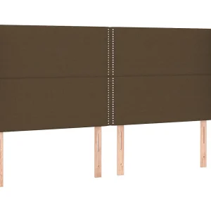 Hoofdbord met randen 203x23x118/128 cm stof donkerbruin Hoofdbord met randen 203x23x118/128 cm stof donkerbruin