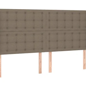 Hoofdbord met randen 163x16x118/128 cm stof taupe Hoofdbord met randen 163x16x118/128 cm stof taupe