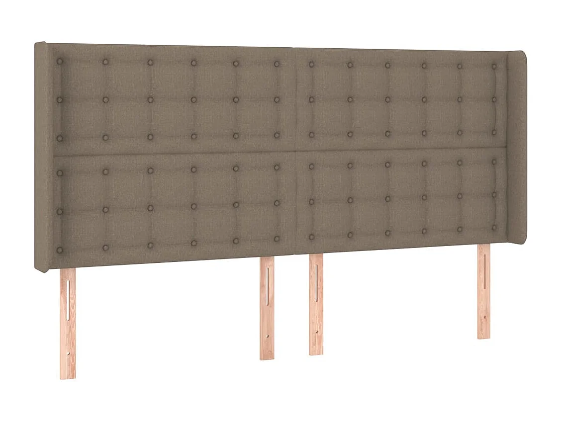 Hoofdbord met randen 163x16x118/128 cm stof taupe