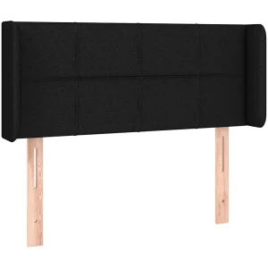 Hoofdbord met randen 83x16x78/88 cm stof zwart