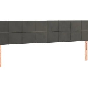 Hoofdbord met randen 203x16x78/88 cm fluweel donkergrijs
