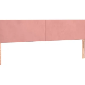 Hoofdbord met randen 163x16x78/88 cm fluweel roze