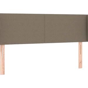 Hoofdbord met randen 147x23x78/88 cm stof taupe Hoofdbord met randen 147x23x78/88 cm stof taupe