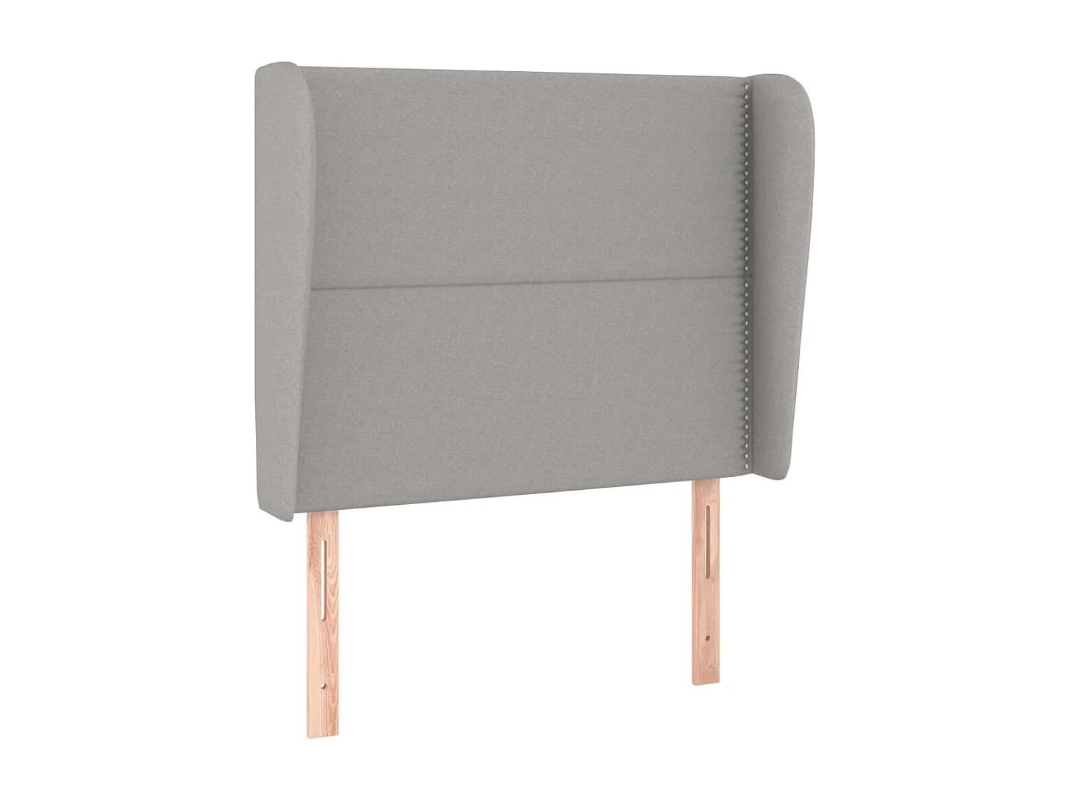 Hoofdbord met randen 93x23x118/128 cm stof lichtgrijs