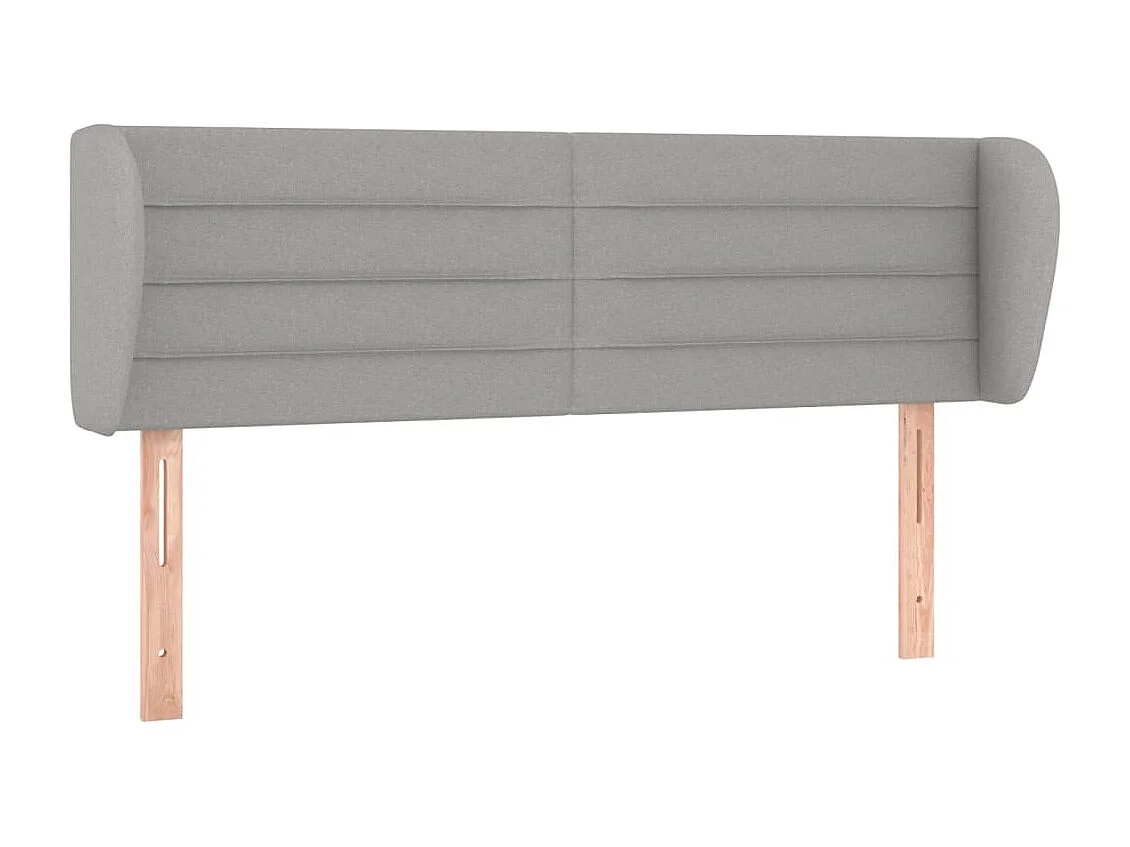 Hoofdbord met randen 147x23x78/88 cm stof lichtgrijs