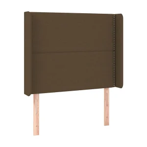 Hoofdbord met randen 93x16x118/128 cm stof donkerbruin Hoofdbord met randen 93x16x118/128 cm stof donkerbruin