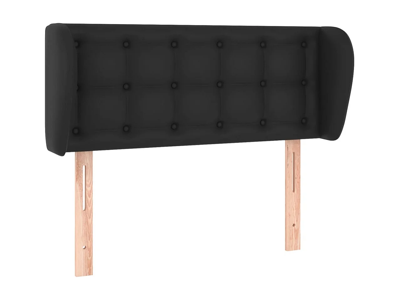 Hoofdbord met randen 83x23x78/88 cm kunstleer zwart