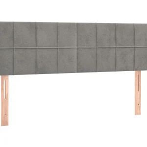 Hoofdbord met randen 147x16x78/88 cm fluweel lichtgrijs