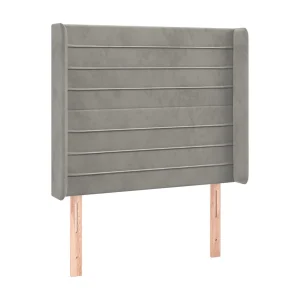Hoofdbord met randen 93x16x118/128 cm fluweel lichtgrijs Hoofdbord met randen 93x16x118/128 cm fluweel lichtgrijs