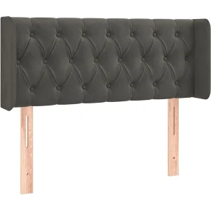 Hoofdbord met randen 93x16x78/88 cm fluweel donkergrijs Hoofdbord met randen 93x16x78/88 cm fluweel donkergrijs