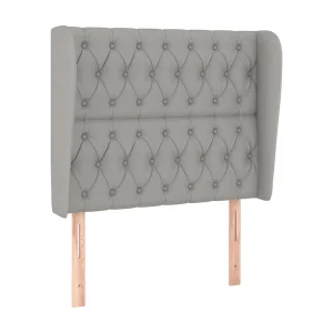 Hoofdbord met randen 93x23x118/128 cm stof lichtgrijs Hoofdbord met randen 93x23x118/128 cm stof lichtgrijs