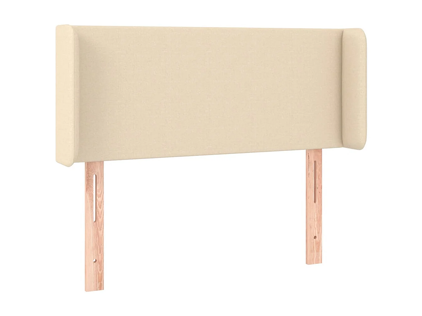 Hoofdbord met randen 93x16x78/88 cm stof crèmekleurig