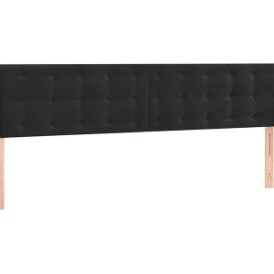 Hoofdbord met randen 183x16x78/88 cm fluweel zwart Hoofdbord met randen 183x16x78/88 cm fluweel zwart