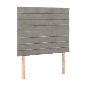 Hoofdbord lichtgrijs 80x5x118/128 cm fluweel