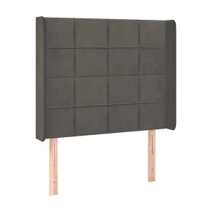Hoofdbord met randen 83x16x118/128 cm fluweel donkergrijs Hoofdbord met randen 83x16x118/128 cm fluweel donkergrijs