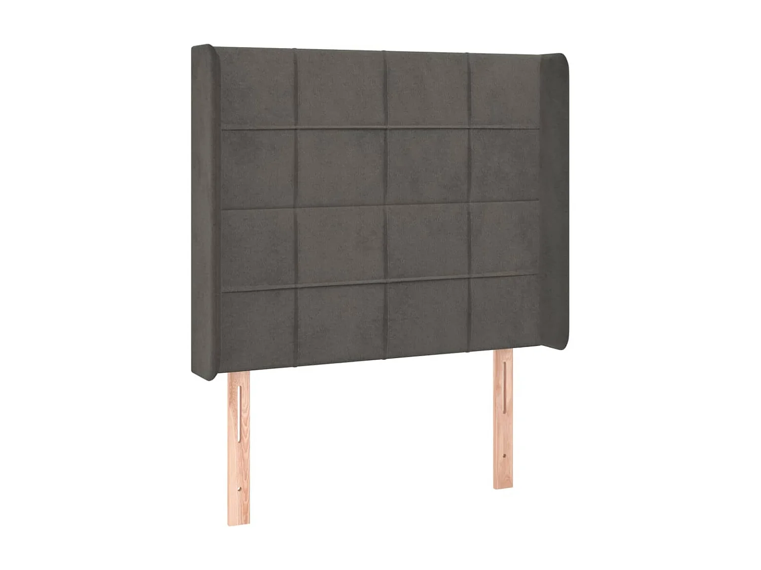 Hoofdbord met randen 83x16x118/128 cm fluweel donkergrijs
