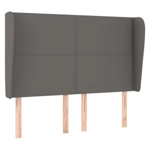 Hoofdbord met randen 147x23x118/128 cm kunstleer grijs Hoofdbord met randen 147x23x118/128 cm kunstleer grijs