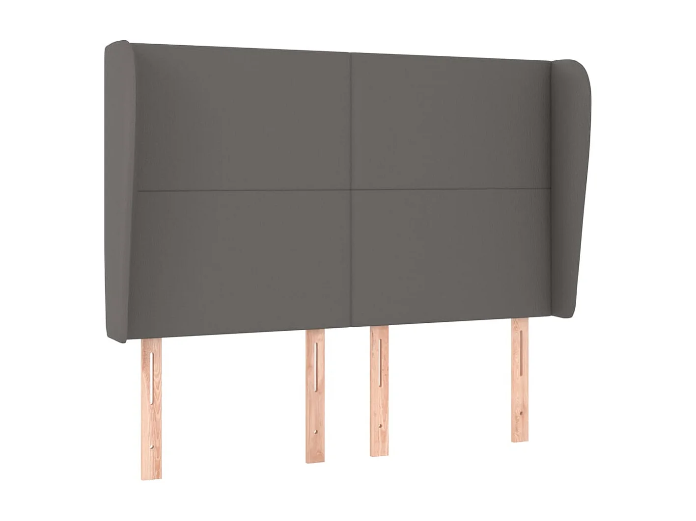 Hoofdbord met randen 147x23x118/128 cm kunstleer grijs