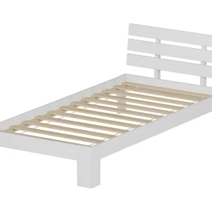 Houten bed met hoofdbord 90x190cm wit FINN Houten bed met hoofdbord 90x190cm wit FINN