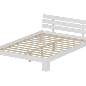 Houten bed met hoofdbord 140x200cm wit FINN Houten bed met hoofdbord 140x200cm wit FINN