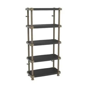 Hoge rek 88 cm 5 planken Zwart en Taupe Hoge rek 88 cm 5 planken Zwart en Taupe